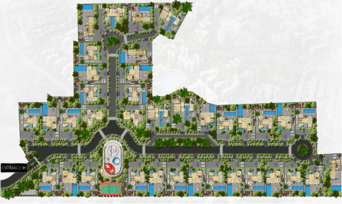 Mulburry in Cantonment — aerial master-plan view of the villa estate neighbourhood